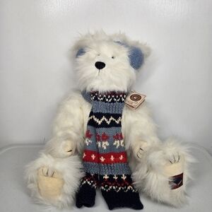 Yeti A. Abominable Boyds Bear Knit Scarf & Ear‎ Muffs Jointed Mitten Tag Vintage